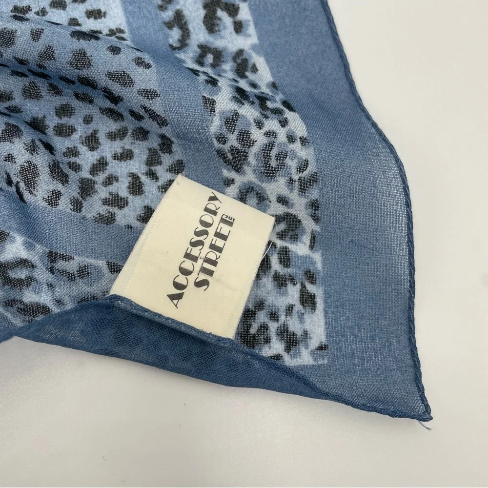 Vintage Animal Print Scarves Set of Three Leopard Zebra Tiger‎ Snake Blue Black